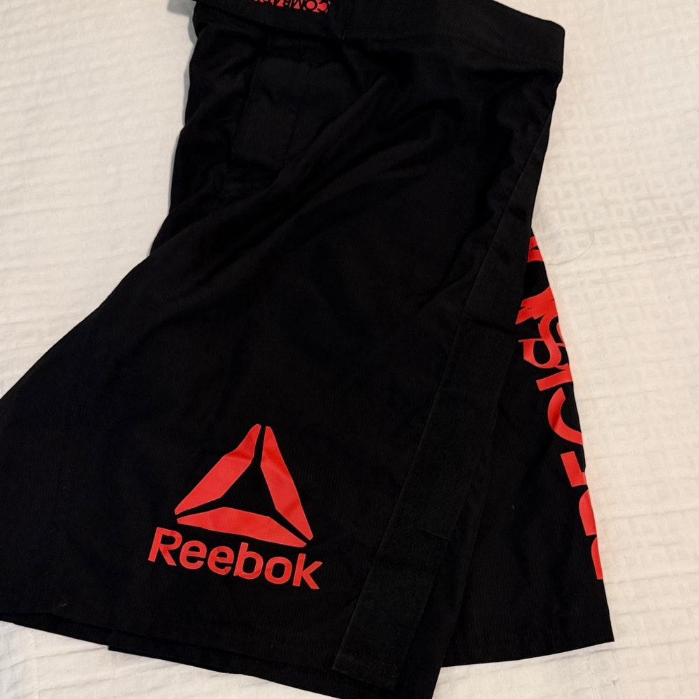 Reebok Men's Black and Red UFC Shorts